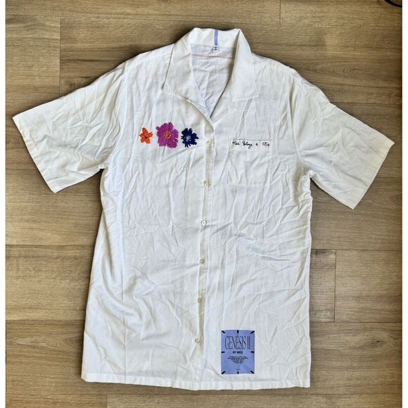 Alexander McQueen Genesis li Embroidered Printed Cotton Mini Shirt Dress SZ M - Picture 1 of 9